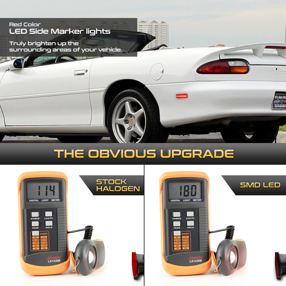 Luces LED De Arcador Lateral Para Parachoques Delantero, Reflectores Blancos Para Chevy Caaro