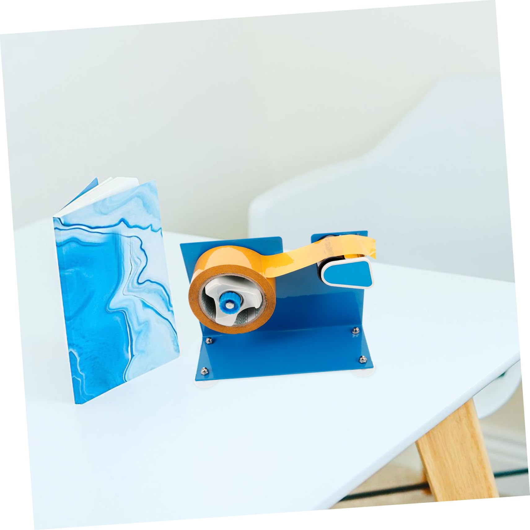 Klebebandabroller mit Saugnapf aus Eisen Blau für 5cm Breite Rollen Wiederverwendbar Sicher Montierbar für Büro und Lager