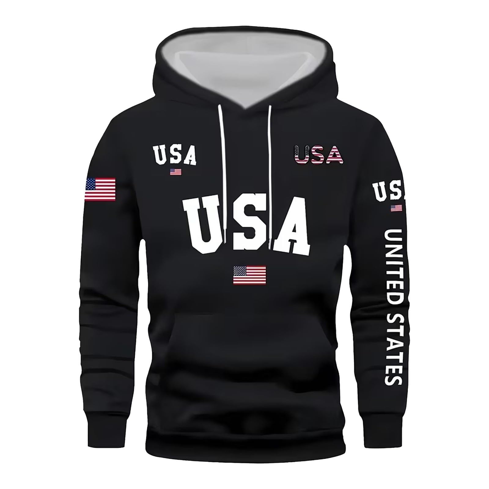 Chaquetas cortavientos tipo sudaderas con capucha corta de hombre en negro 5