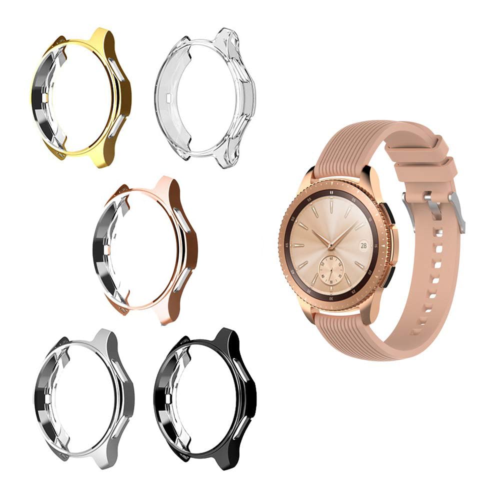 RuenTech For Samsung Galaxy Watch 42mm Case Cover, Scratch-Resistant Soft Flexible TPU Plated Protective Case Protector Shell for Samsung Galaxy Watch (42mm) SM-R810/SM-R815 (5-Pack)