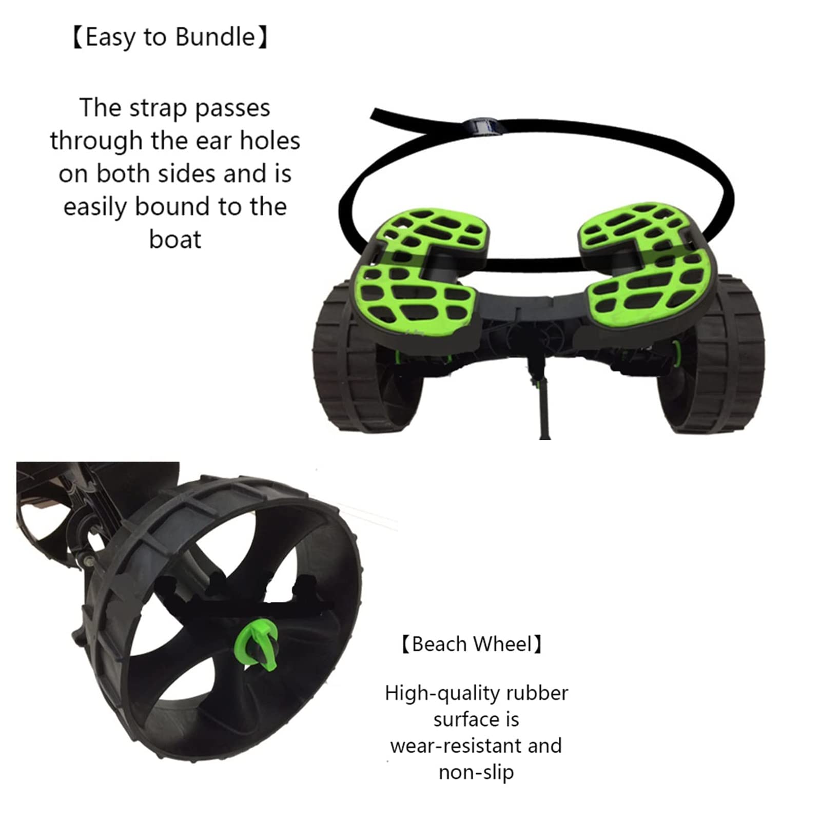 Carrello per Kayak per impieghi gravosi, Ruote da Spiaggia per Carrello per Kayak o Canoa universali, Peso nominale di 220 libbre per Kayak e Canoe