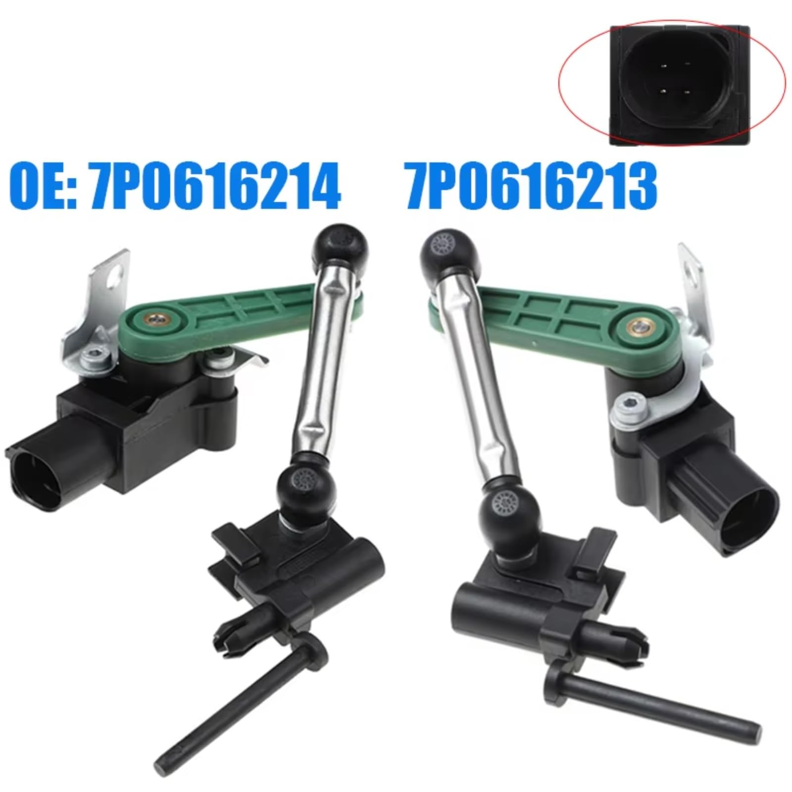 sensor altura coche Compatible Con Vw Para Touareg V6 3.0 3.6 4.2L 2011 2012 2013 2014 2015 2016 2017 2018 Sensor De Nivel De Altura Delantero Izquierdo Y Derecho 7P0616213 7P0616214(A Pair)