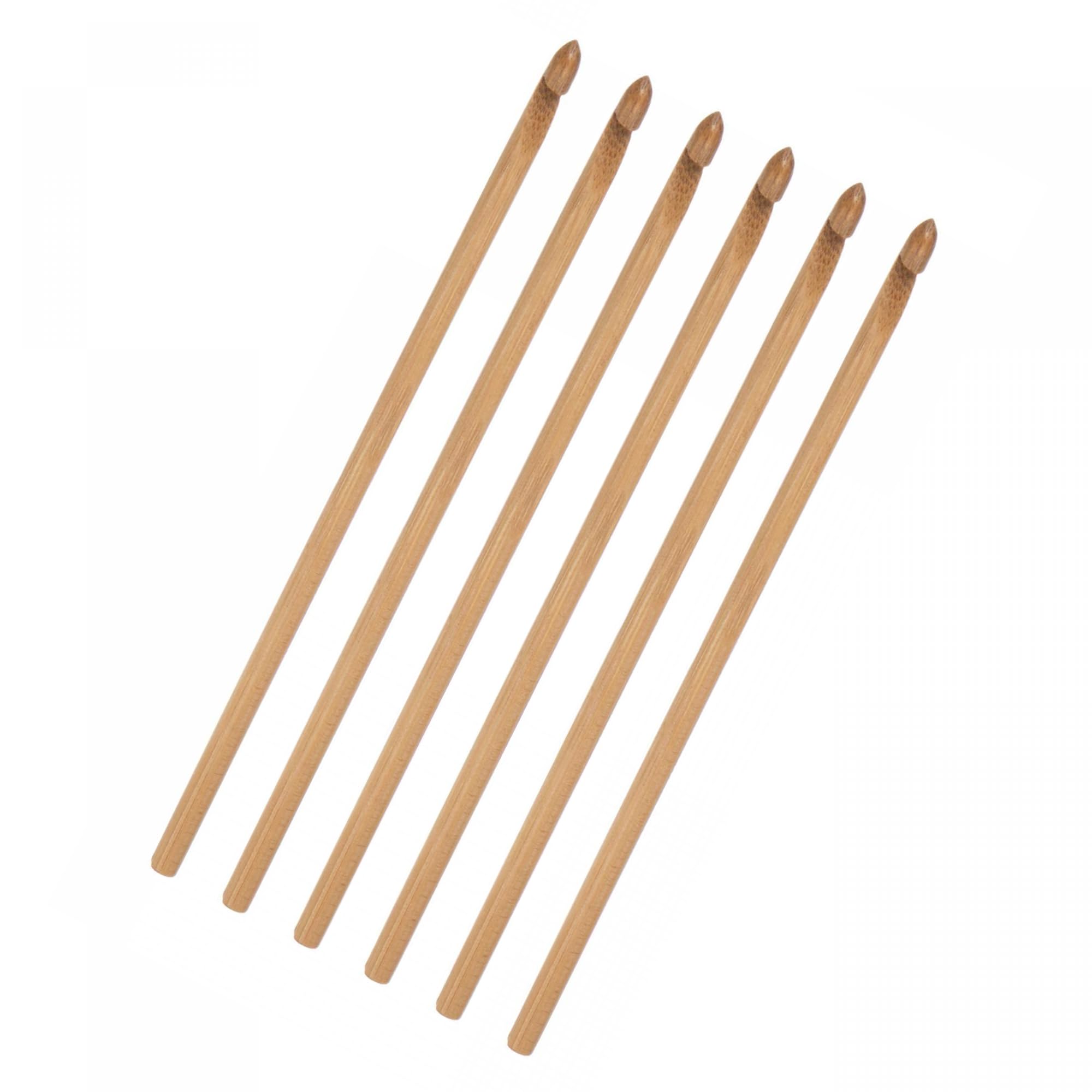 MACHSWON 5.5mm Wooden Crochet Hooks Knitting Needles for DIY Craft Yarn 6Pcs