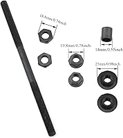 Vista 3 de Eje de bicicleta de 7.480 in de velocidad múltiple eje trasero eje 3/8 pulgadas negro 26 TPI eje eje de cubo cónico bloqueo tuerca arandela kit -1