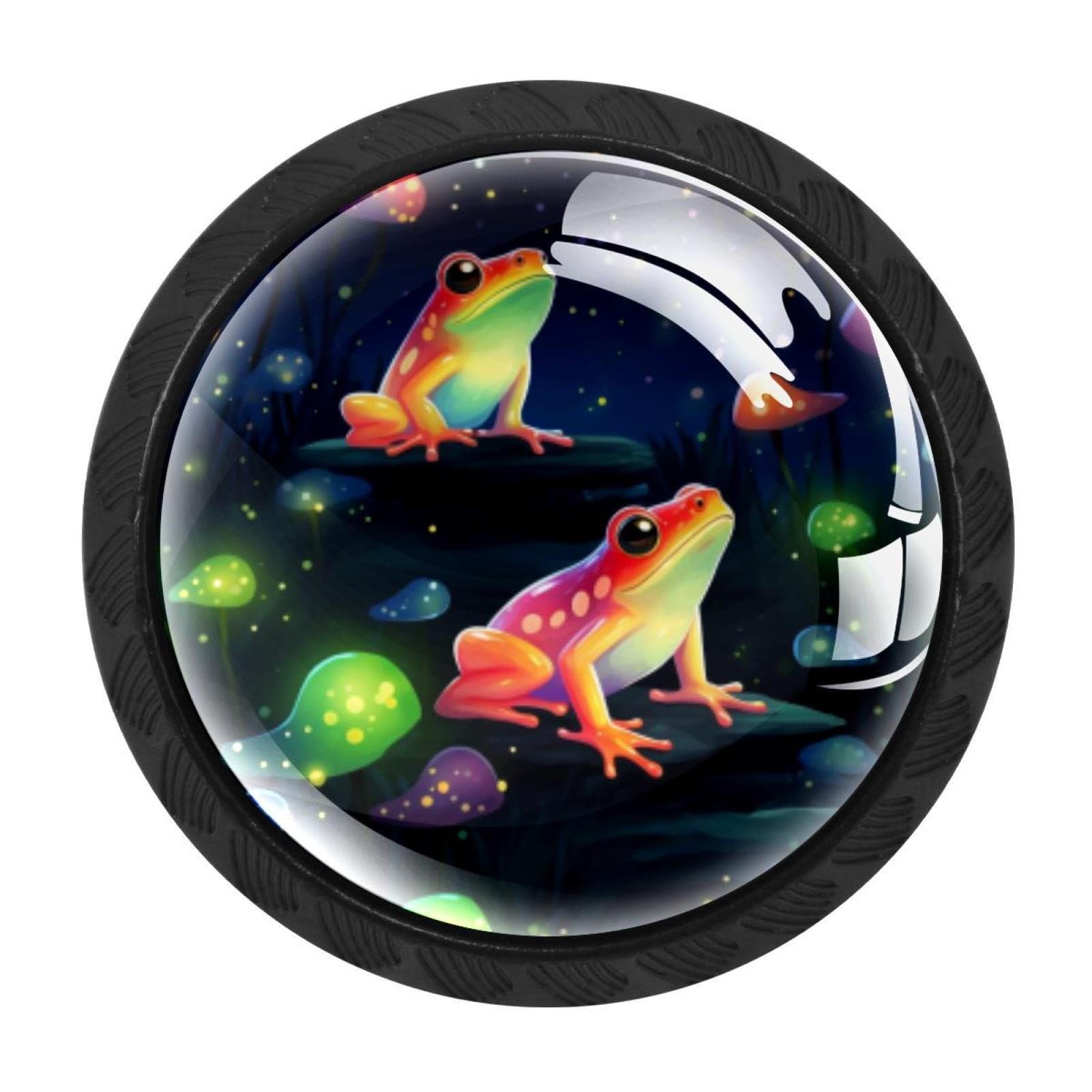 Chenzzzz Multicolored 14 Starry Frog Drawer Knobs Pull Handle Crystal Glass Circle Shape Cabinet Drawer Pulls Cupboard Knobs With Screws For Kitchen Cupboard Dresser Wardrobe Etc
