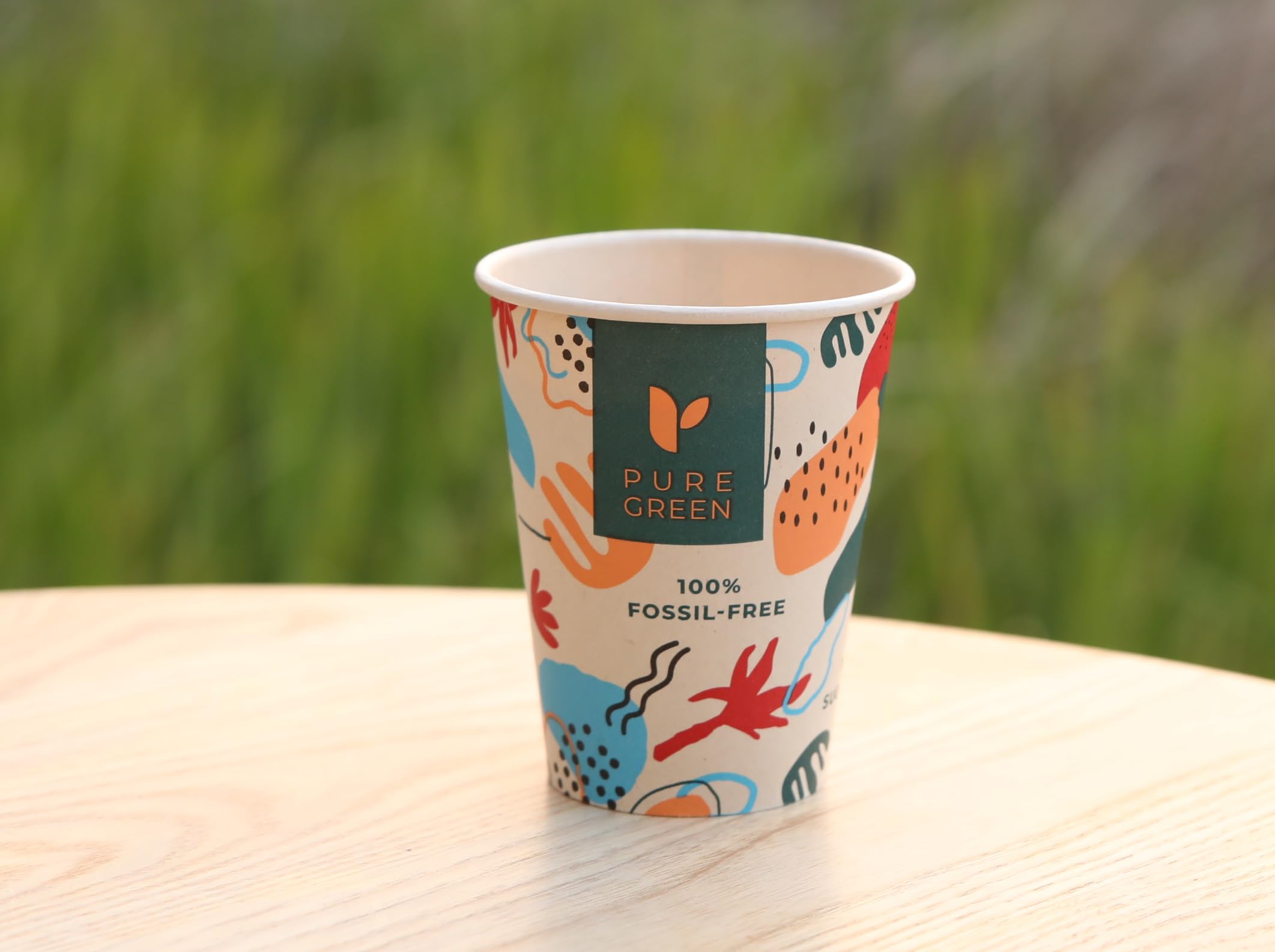 PURE GREEN Organic paper cups 400ml 16 Oz Coffee to Go, unprinted, environmentally friendly coffee cups 50 pieces - Image 3