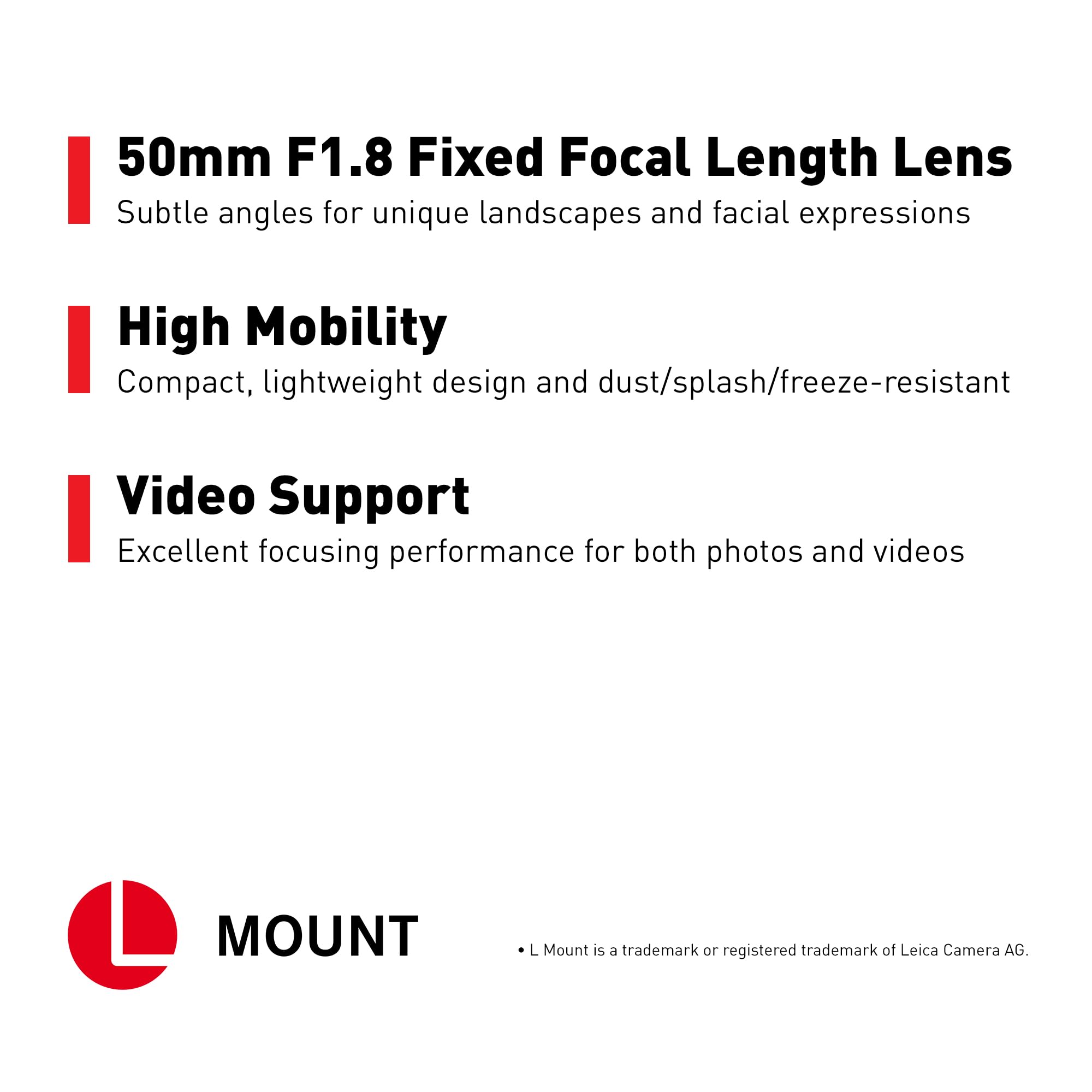 Panasonic Lumix S 50mm F1.8 | Objectif à focale Fixe Plein Format S-S50E (Bokeh, Portraits, Tropicalisé, Compact et léger) Noir – Compatible Monture L | Provenance France. Emballage securisé. Livré avec Facture dont TVA.