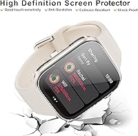 Vista 2 de Pack de 6 fundas para Apple Watch Series 3/2/1 de 38mm con protector de pantalla de vidrio templado, BHARVEST Funda protectora de PC duro resistente