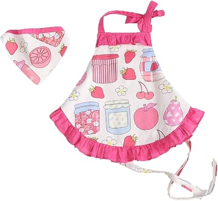 Amazon Co Jp Timecrash子供エプロン スタイ 前掛け ガールズ エプロン 女の子用エプロンセット 幼稚園 保育園 小学校 食事用 ピンク 1 ホーム キッチン