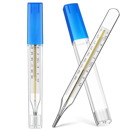 2 piezas de temperatura de vidrio para adultos, temperatura oral axila, medición precisa, lectura rápida para niños, bebés, ancianos, clínicas