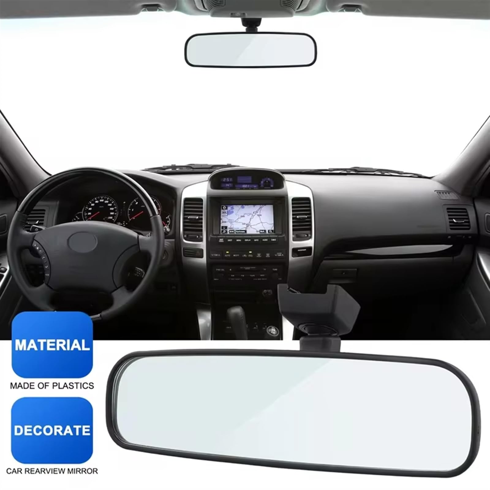 Rétroviseur intérieur pour Toyota pour Land pour Cruiser pour Prado pour LC120 pour LC150 2002 2003 2004 2005 2006-2017 87810-60190 Rétroviseur intérieur de Voiture Rétroviseur intérieur de Voiture
