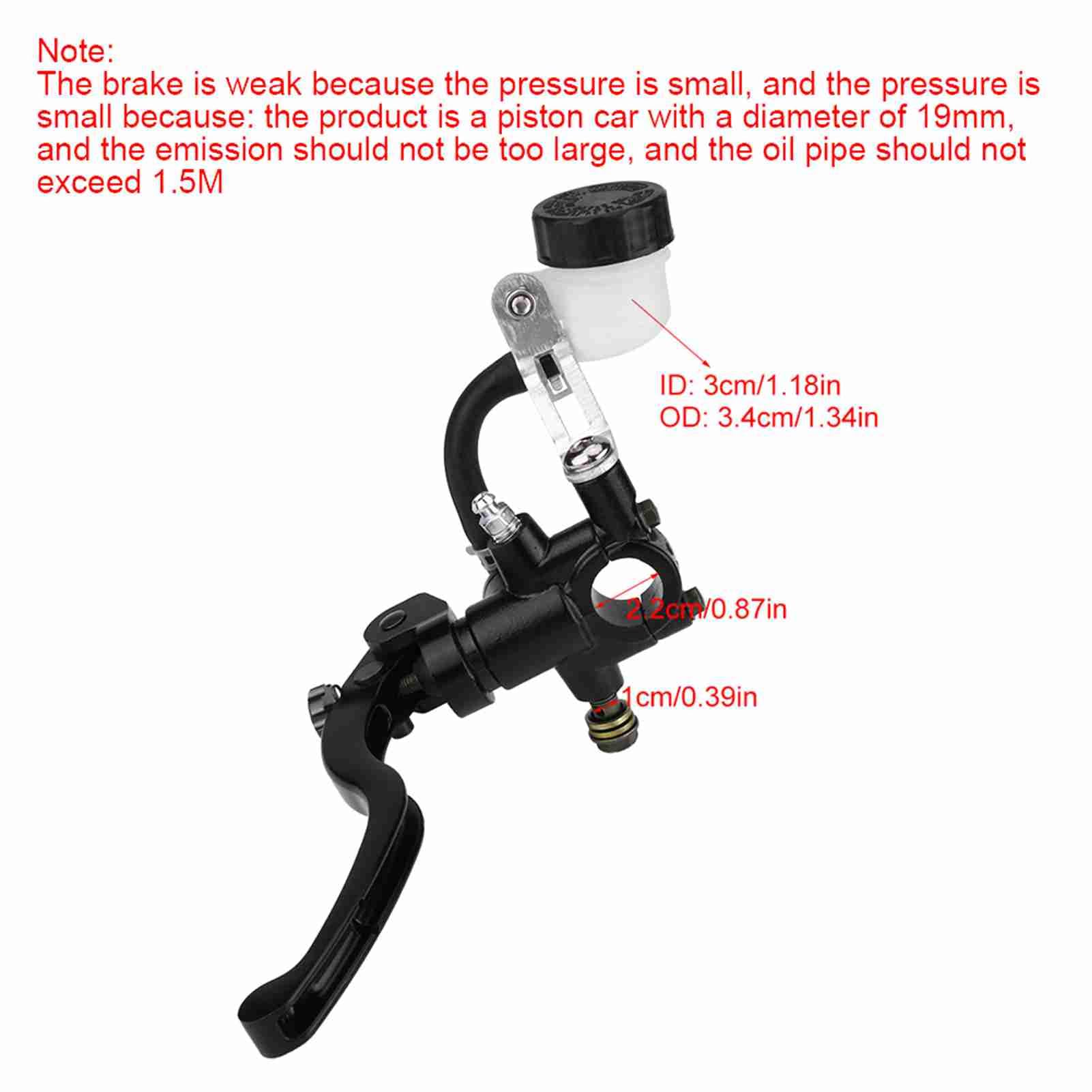 Aramox Cilindro del freno, leva del freno, 22 mm, 7/8", universale, per motociclette, idraulico, manubrio, cilindro del freno, leva della frizione
