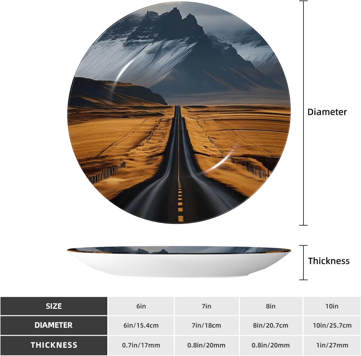 Highway Style Ceramic Plate Display Home Display With Stand Wall Hanging Plate For Home Decor 10 Inch