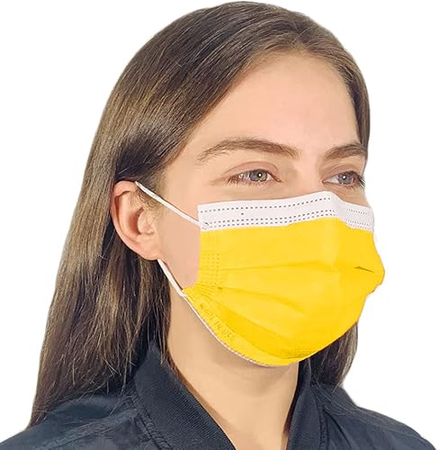 LYTIO Mascarilla desechable de 3 capas para adultos, unisex, no tejida, con material transpirable y puente nasal ajustable, fabricada en Estados