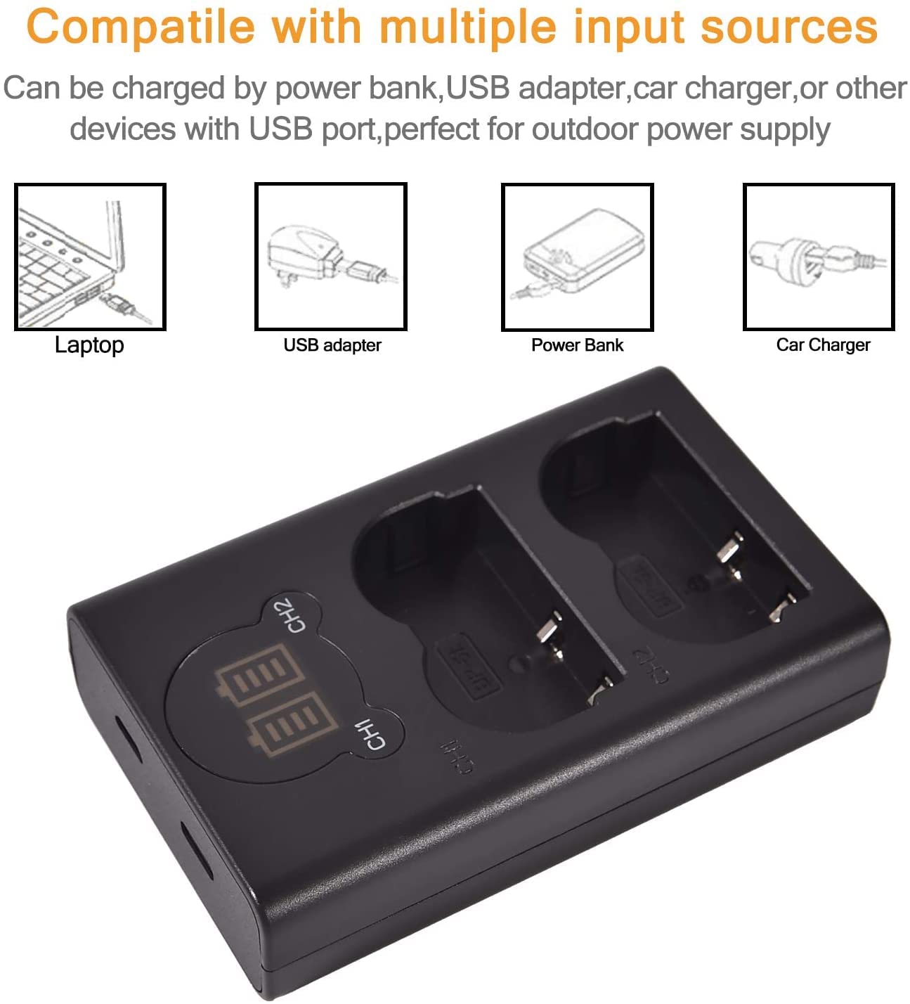 DSTE 2X BP-511 Ersatz Batterie + Duales USB-Ladegerät mit LCD-Display Kompatibel mit BP511 BP511A BP-511A und Canon EOS 10D,20Da,300D,30D,40D,50D,D30,D60,DM-MV100Xi,DM-MV430,DM-MV450,DM-MVX1i Kamera