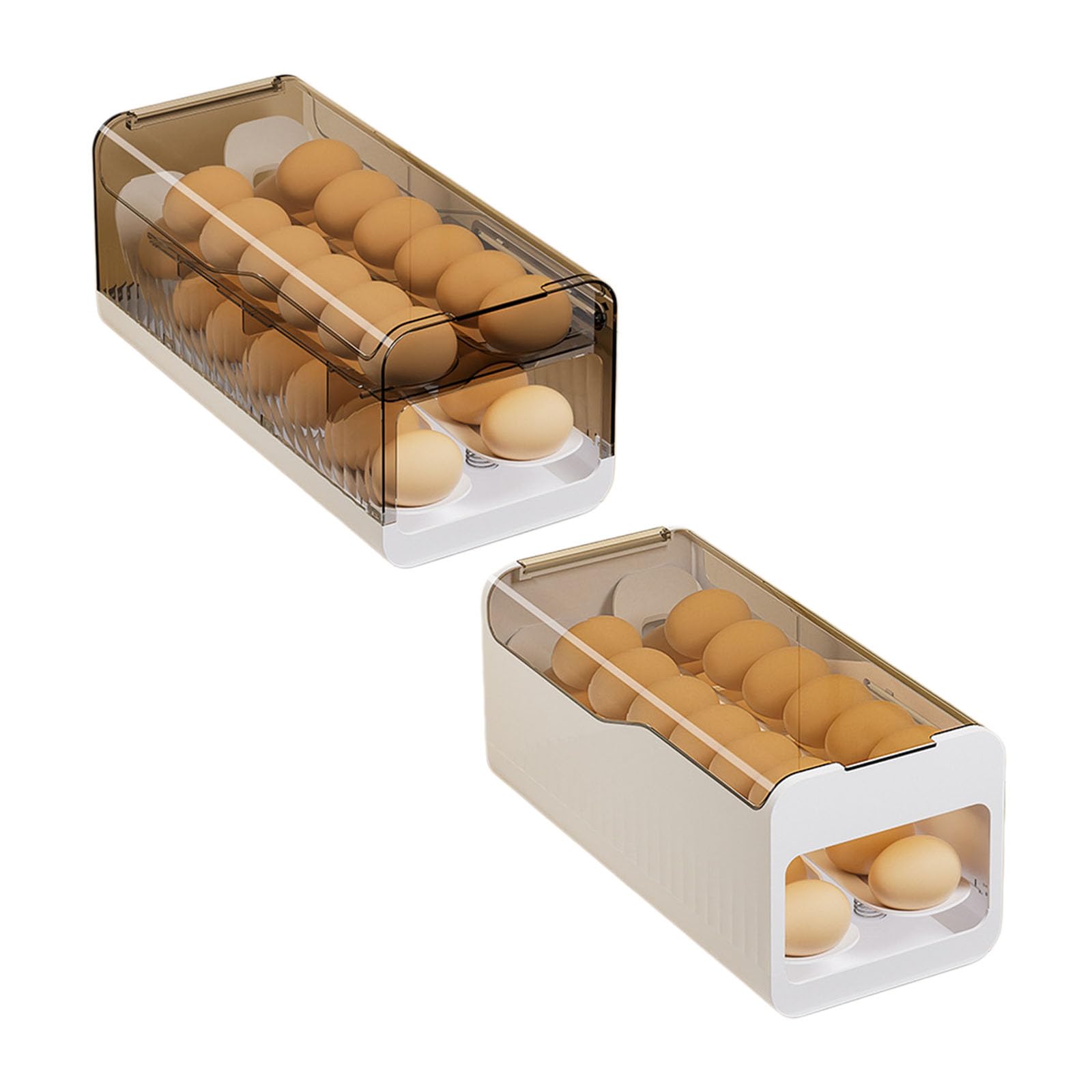 Soporte ergonómico para huevos con función de despliegue suave, perfecto para organizar y proteger el refrigerador de la cocina, contenedor de huevos rodantes