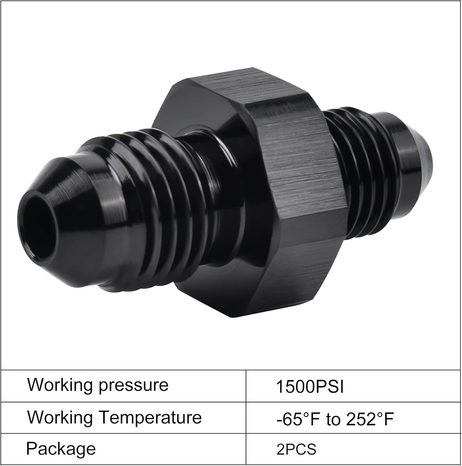 EVIL ENERGY 3AN to 4AN Male Coupler Union 2PCS Bundle with Adjustable 3AN-12AN Wrench Aluminum Black