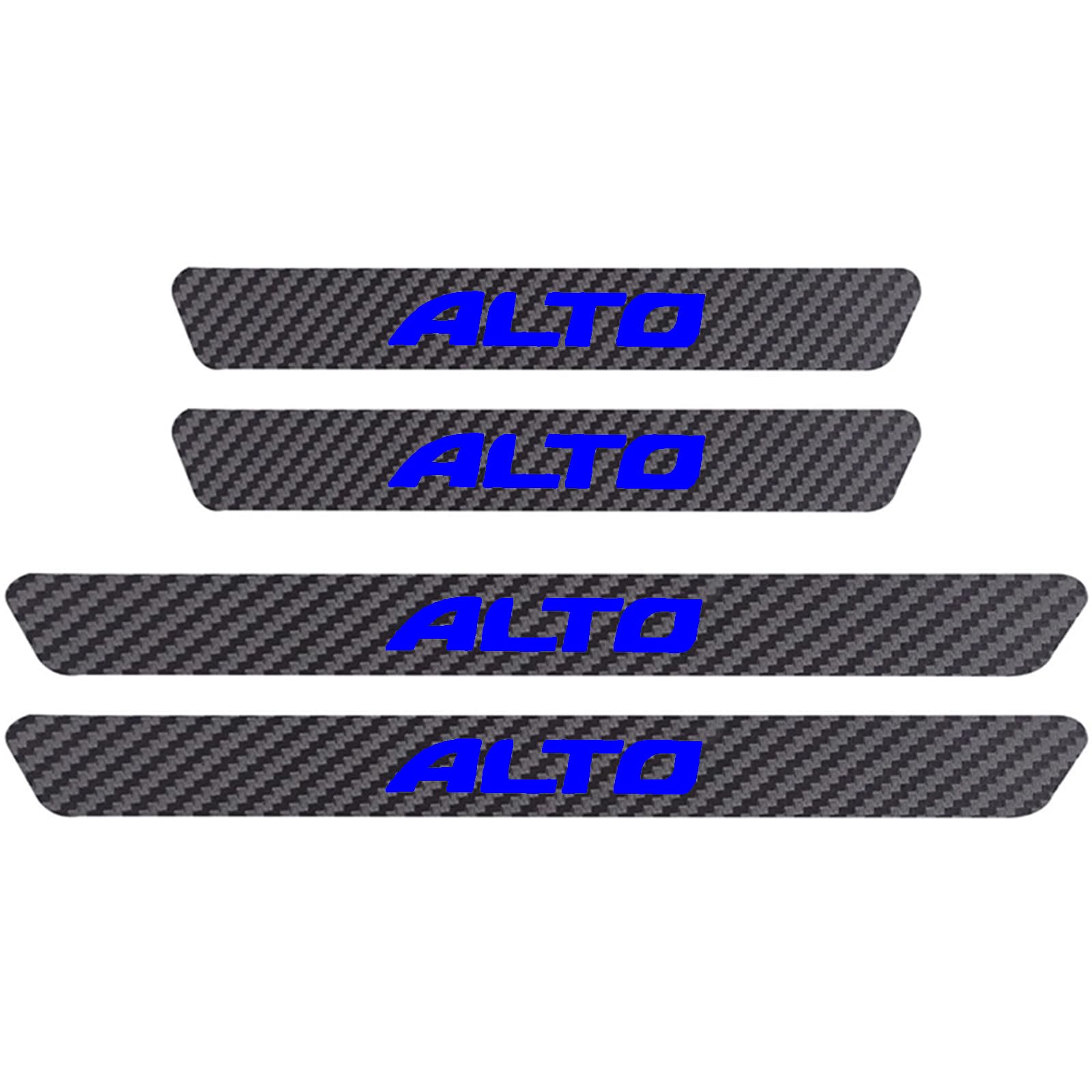 Jymlov Alto Blue 4Pcs Car Door Sill Protector Strips Carbon Fiber Threshold Protective Film Kick Plate Cover Sticker For Suz-Uki Car Accessories,