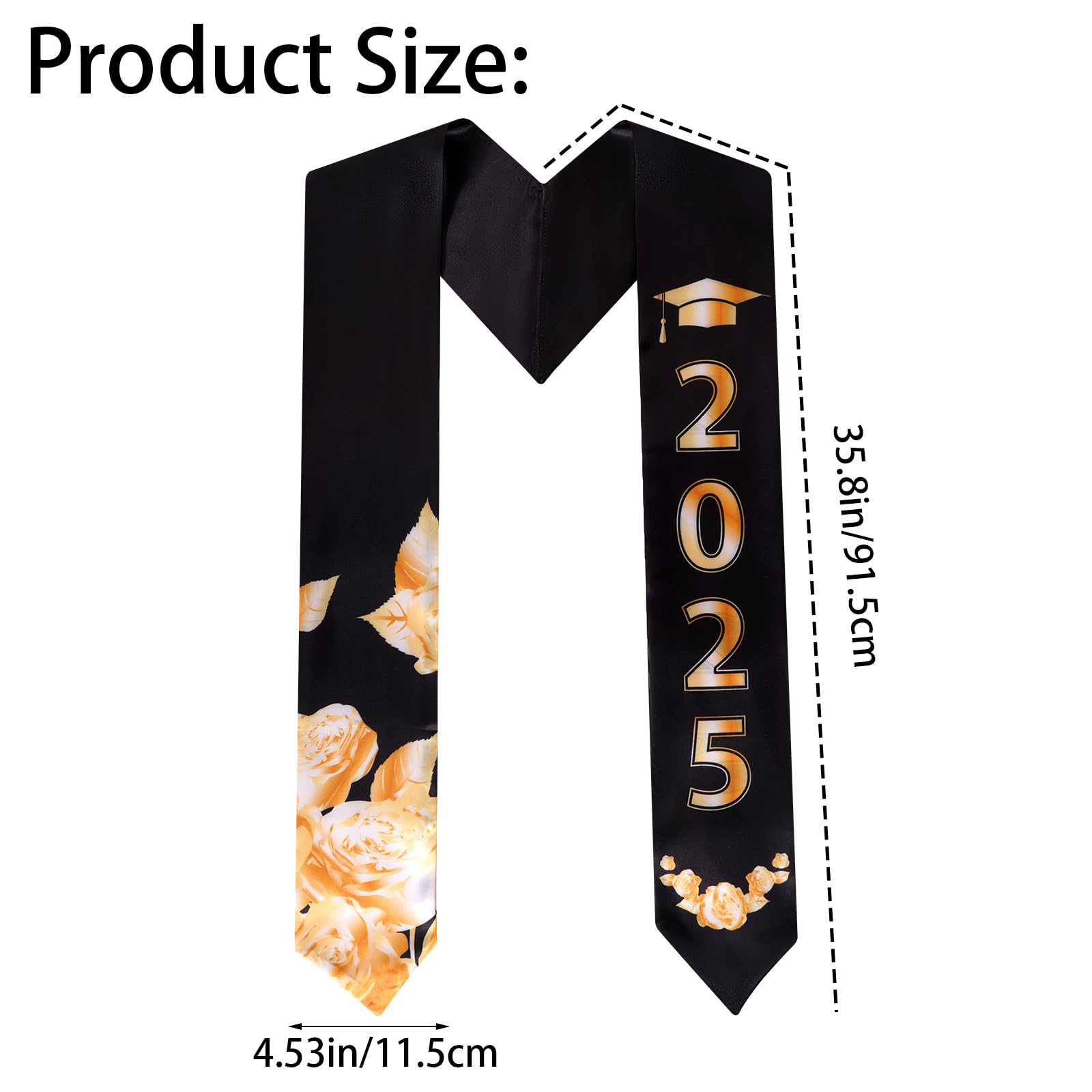 Yymobt Graduation Stole Class of 2025 for Unisex Adult Sublimation Grad Sash Graduation Honor Satin Stoles, 72 inch
