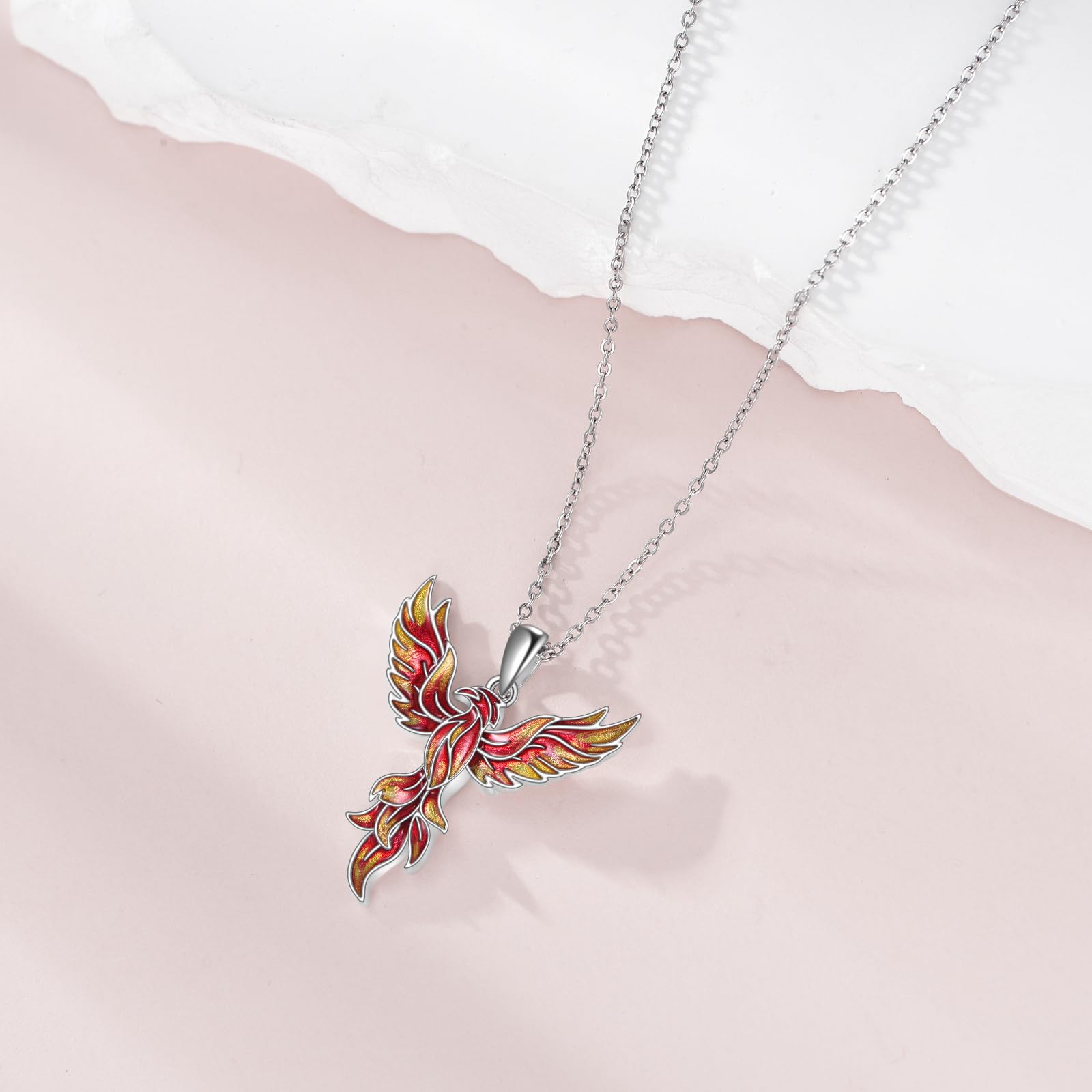 Phoenix Collar S925 Plata de Ley Crecimiento Fénix Colgante Joyería Regalos para Mujeres