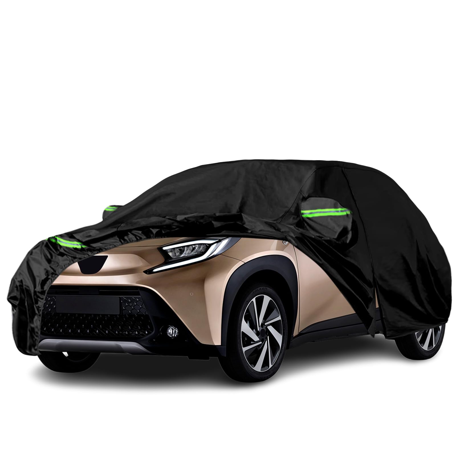 Autoabdeckung Wasserdicht Passend für Toyota Aygo X 2022-2026, Atmungsaktiv Vollgarage Autoplane für Regen Sonne Staub Schutz Auto Abdeckplane Abdeckung