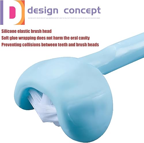 Miniatura 7 de Cepillo de dientes para autismo de 3 caras, diseño de limpieza oral de dientes de 360, cepillo de dientes en forma de U, 4 piezas de cerdas suaves