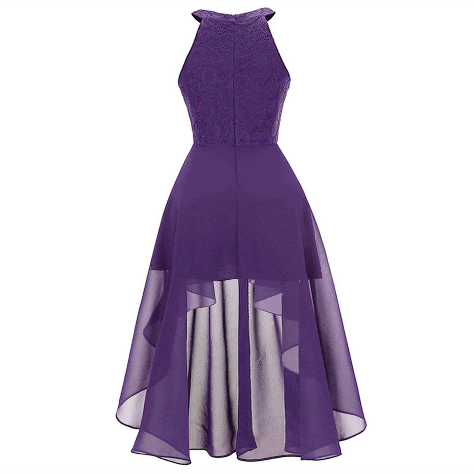 Generico Vestito Cerimonia Donna Abito da Sposa Sexy per Matrimonio Elegante Curvy Gonna Ampia Dress Schiena Scoperta Civile Abiti Cocktail Corto Davanti Lungo Dietro