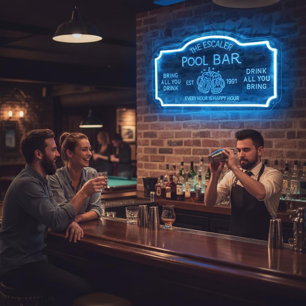 Custom Bar Neon Sign with Remote, Handmade Personalized Neon Bar Signs for Home, Light up Bar Signs Led Light for Man Cave Club Pub Shop Cafe Bar Party Birthday Gift