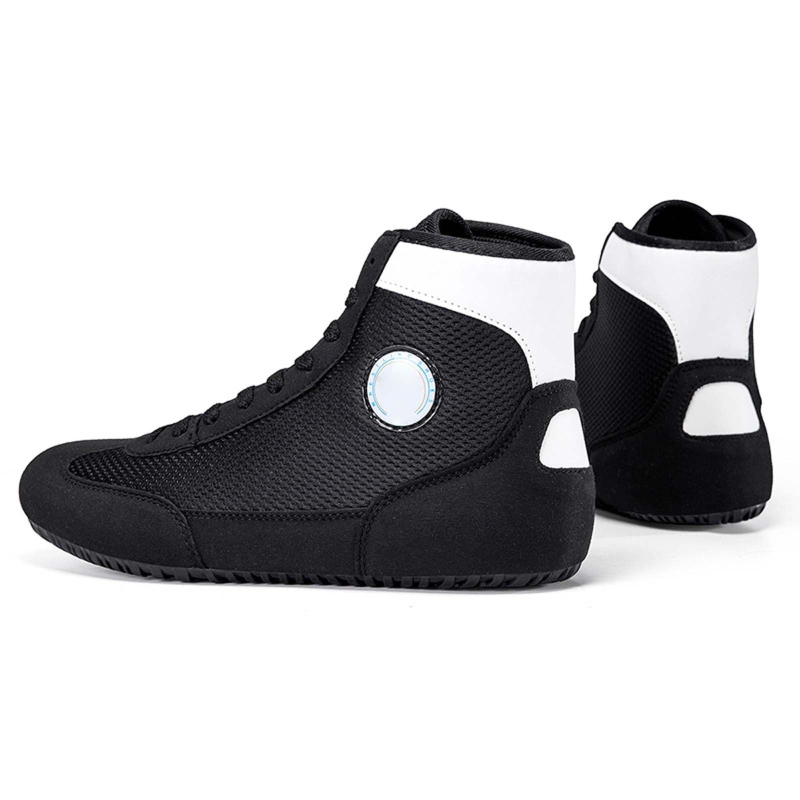 Chaussures de Boxe Montantes d'entraînement, Respirantes, avec Maintien de la Cheville, idéales pour la Lutte et Le Fitness.#Z