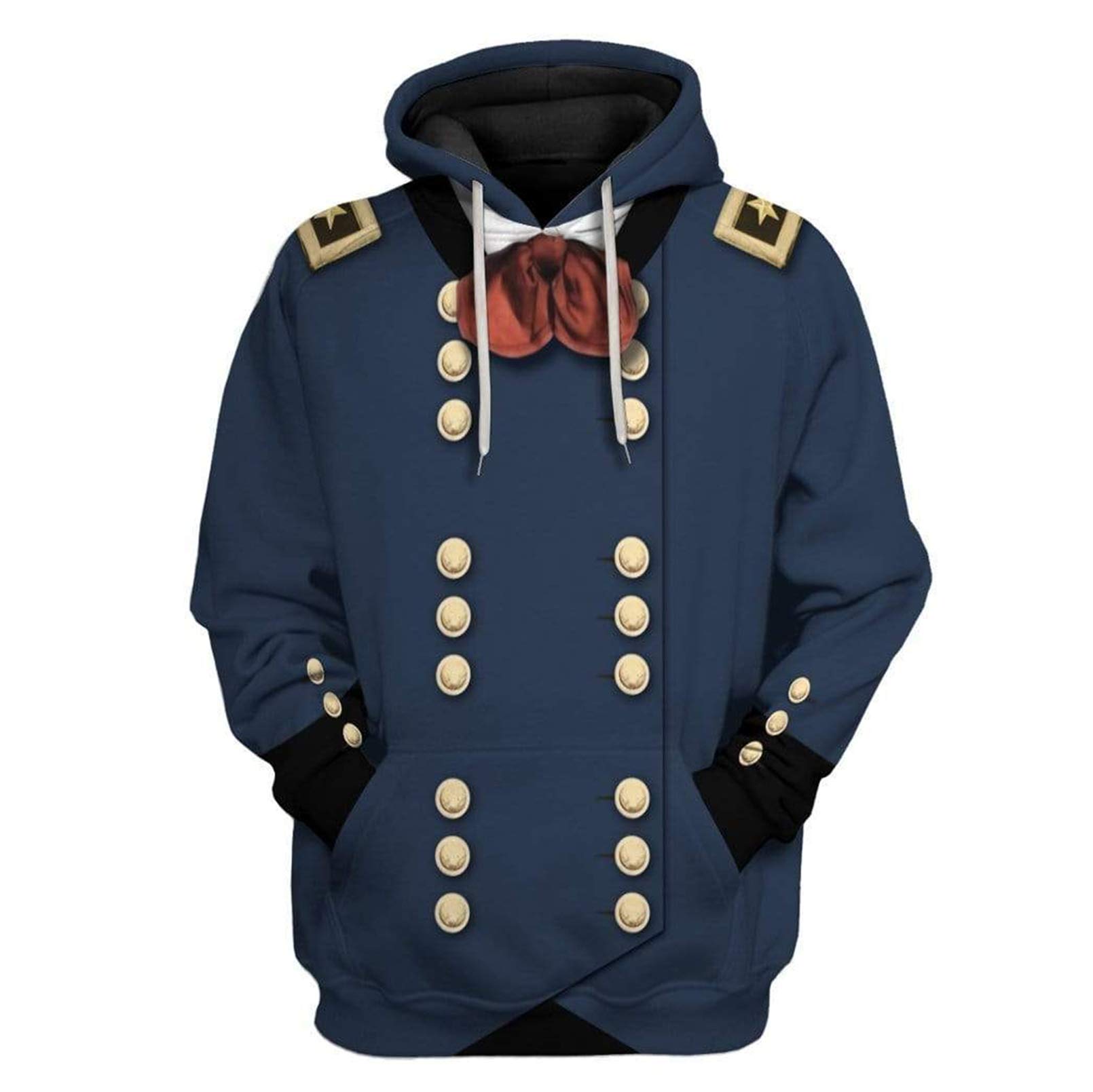Historical Hoodies Alexander Hamilton 3D Pullover Sweatshirt for Men Revolutionary War Uniform