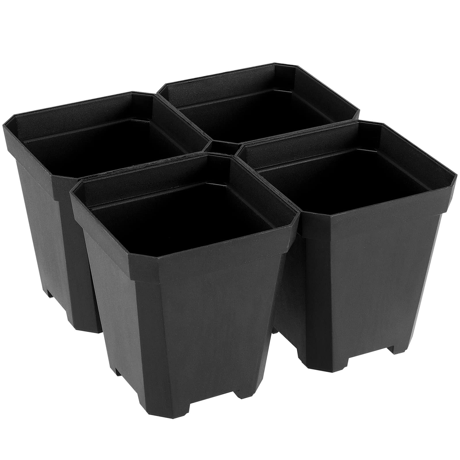 JOIKIT Lot de 120 pots de fleurs carrés en plastique avec trou de drainage, pour intérieur, extérieur, jardin, bureau, balcon - Noir - 7,6 cm