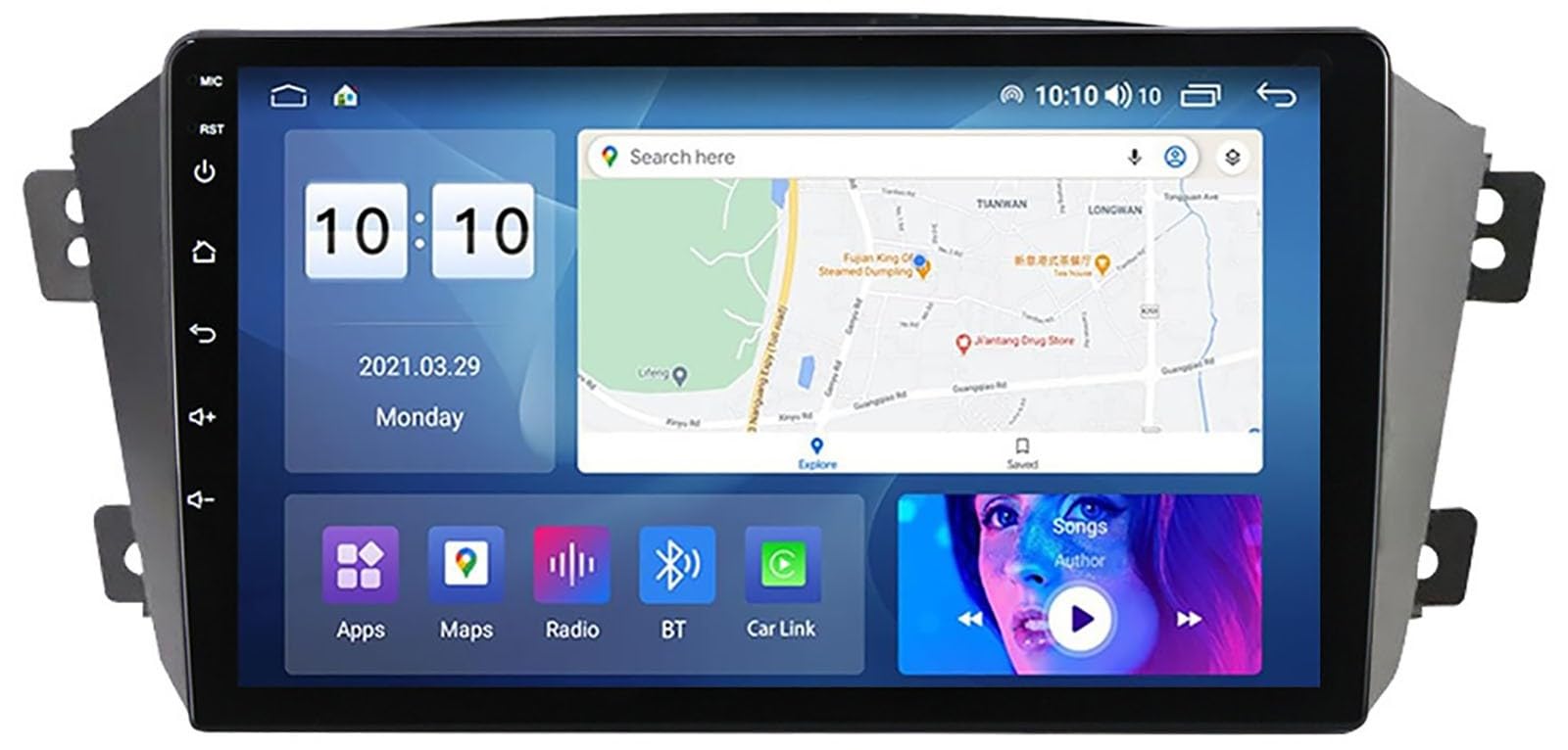 Écran tactile Android 12 Geely GX7 avec Bluetooth, radio FM et autoradio connecté Wi-Fi 4G/5G