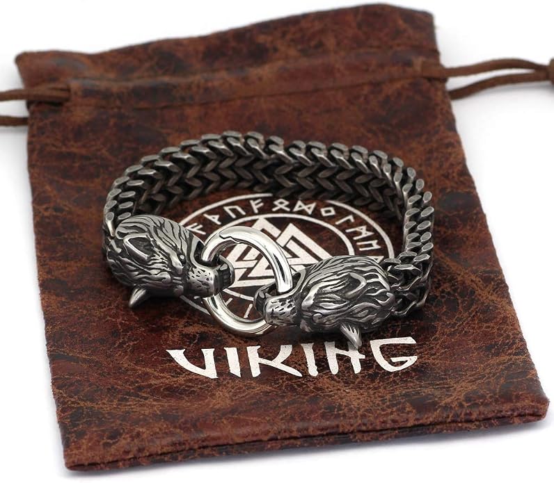 Pulsera Vikingo Hombre GuoShuang Acero Inoxidable miniatura 5