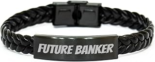 Funny Future Banker Gift Born to Make Banker Deals Interlaced Leather Birthday Unique Gift Set for Men Women Friends Coworkers Family
