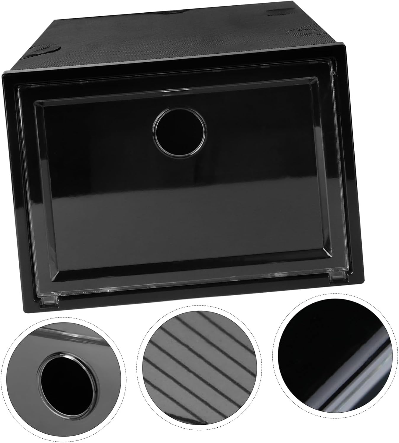 Sturdy Transparent Plastic Shoe Storage Box with Drop Front Door Stackable Space-saving Organizer for Home Closet Reinforced Design for Shoes and Items Easy to Clean