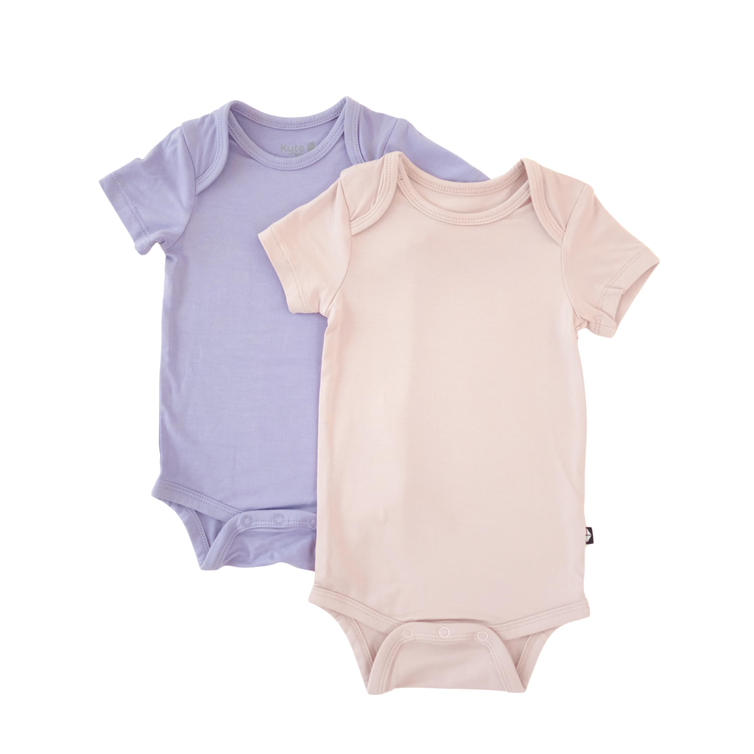 KYTE BABY Unisex Bodysuits, 2-Pack Short Sleeve Baby Bodysuits, 97% Rayon made from Bamboo, 3% Spandex
