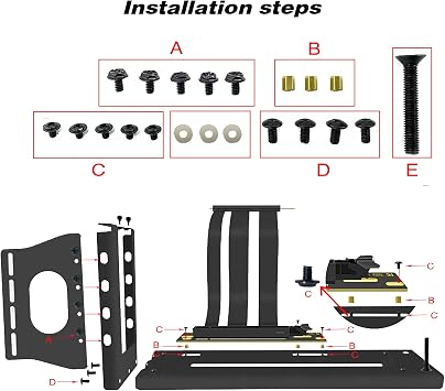 حامل بطاقة الرسومات مع حامل حامل حامل عمودي متعدد الاستخدامات GPU وحامل Gpu لتحسين أداء الكمبيوتر الشخصي باللون الأسود