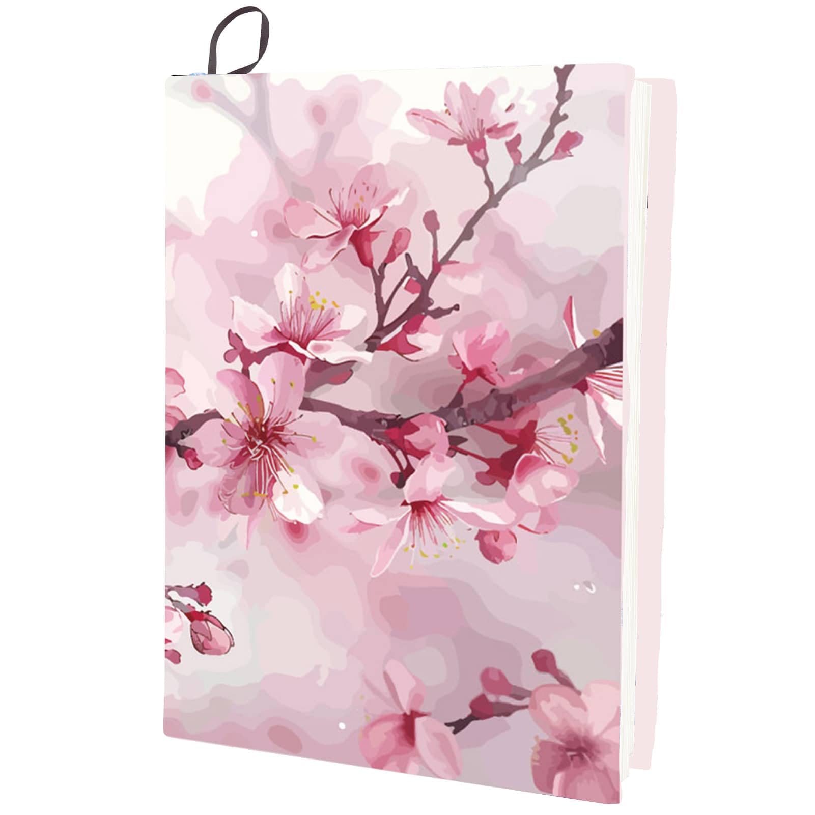 CRASPIRE Cherry Blossom Stretchable Book Cover Peach Flower Pink Cover Washable Reusable Large Nylon Book Sleeve Book Protector Elastic Notebook Wraps for Hardcover Books Textbook Gift