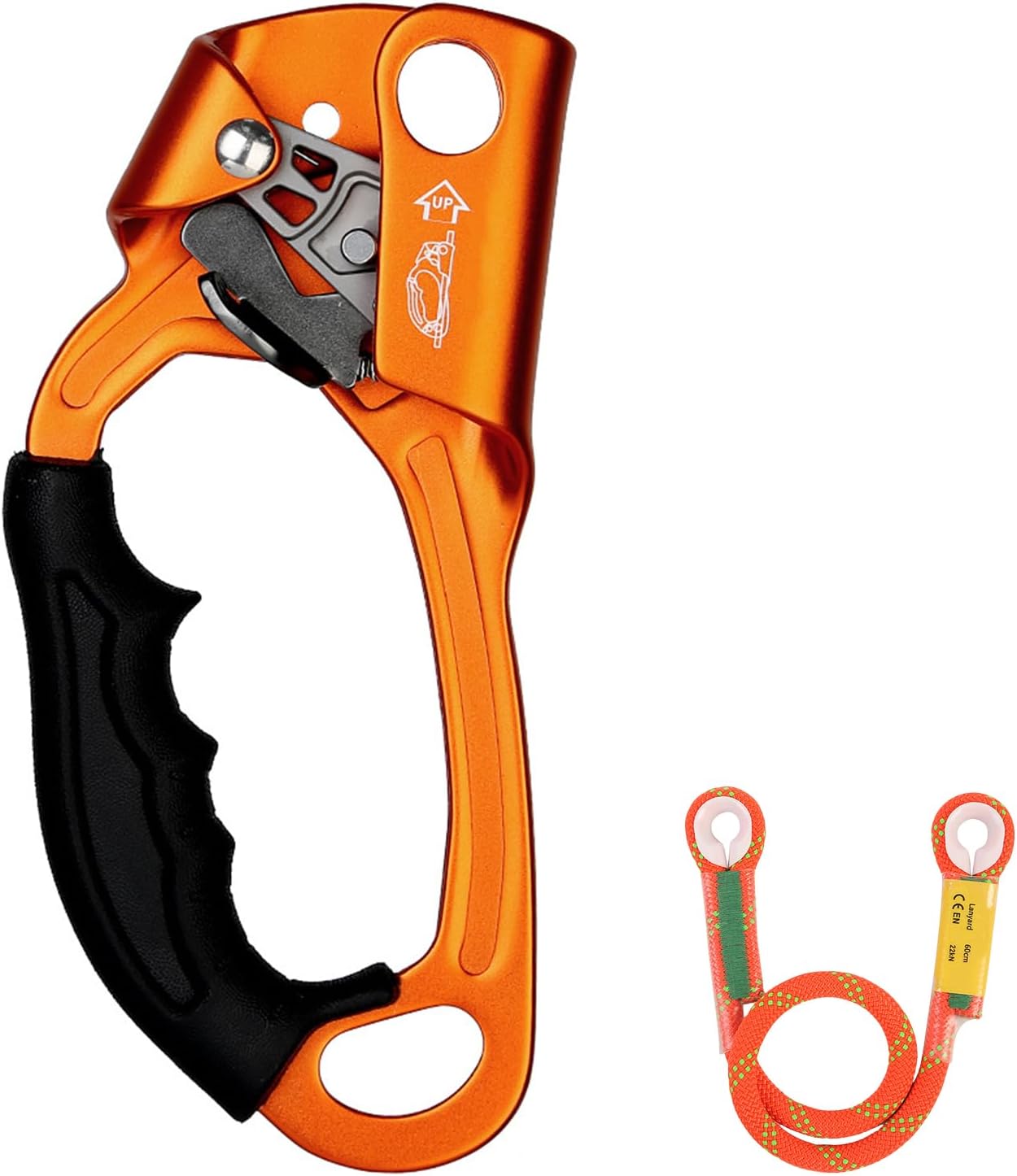 Generic Left Right Hand Ascender,Climbing Rope Hand Ascender,Rappelling Gear Equipment Ascenders,for Climbing Tree Arborist Rescue Caving Mountaineering, Orange