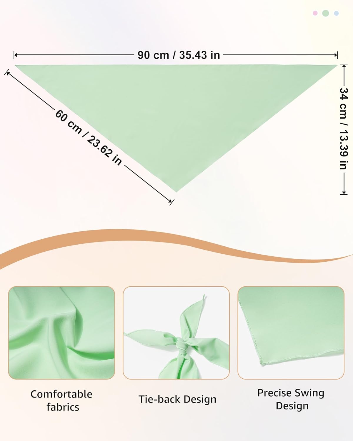 AWAYTR Triangle Head Scarf Hair Bandanas for Women Bandana Headband Scarf Tie-Back Head Coverings Headscarf for Girls - Image 2