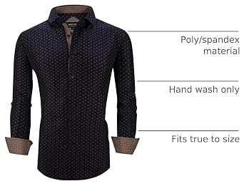 Alex Vando Mens Printed Dress Shirts Regular Fit Casual Button Down Shirt