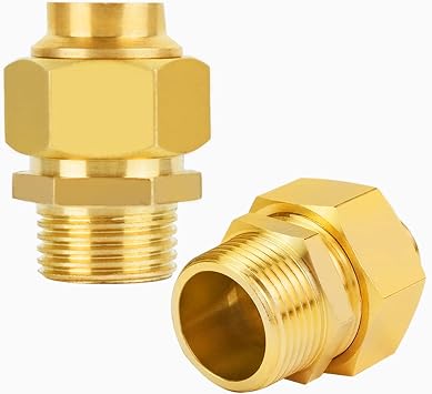 CSST Male NPT Fitting Kit 2 Pack Grill Propane Conversion Connector 1/2" NPT Brass Pipe Fittings