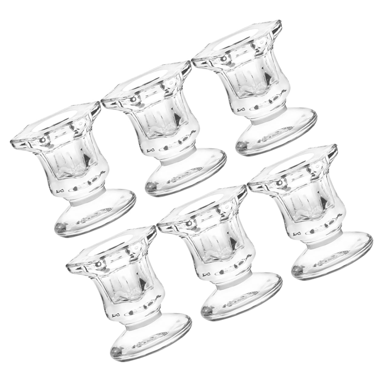FUNOMOCYA 6pcs Hexagonal Glass Candle Holder Home Decor Candelabra Candles Dining Room Table Decor Tea Lights Decorations Candle Stand Wedding Decor Decorate Grace Candle Holders