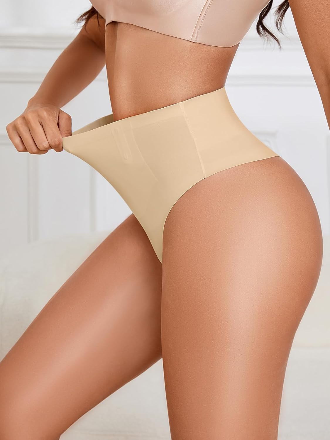 Seamless Tummy Control Thong Shapewear for Women High Waisted Shaping Panties No Show Body Shaper Underwear (US, Alpha, X-Large, Regular, Regular, color A) - Image 2