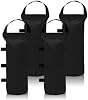 CROWN SHADES 110 LBS Outdoor Pop Up Canopy Tent Weight Sand Bags,4-Pack,Black Without Sand
