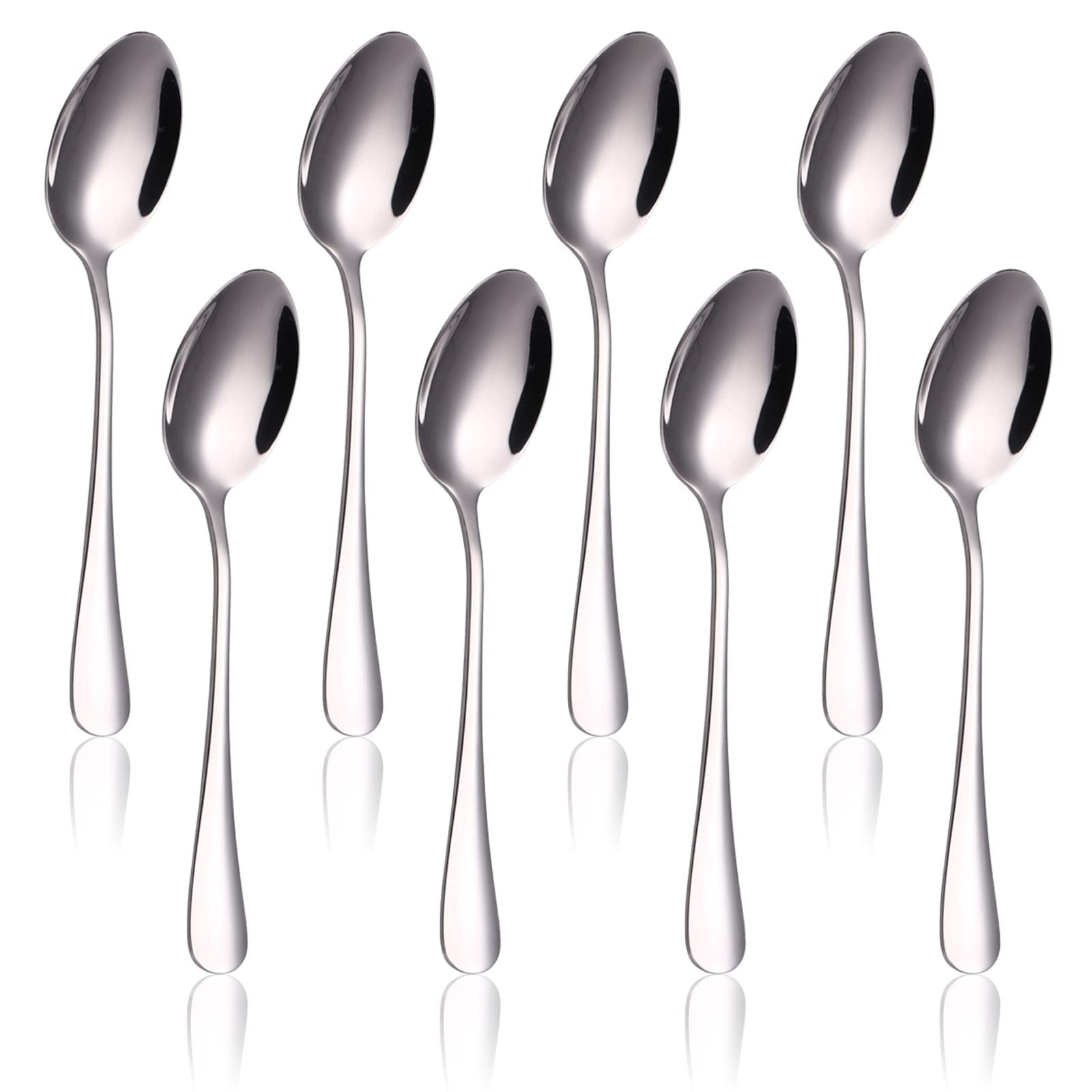 8 PCS Latte Spoons, 5.5 Inch Teaspoons Stainless Steel Coffee Spoons Dishwasher Safe Dessert Spoons for Latte Coffee, Hot Chocolate, Espresso, Hot Drinks, Dessert & Ice Cream Sundae