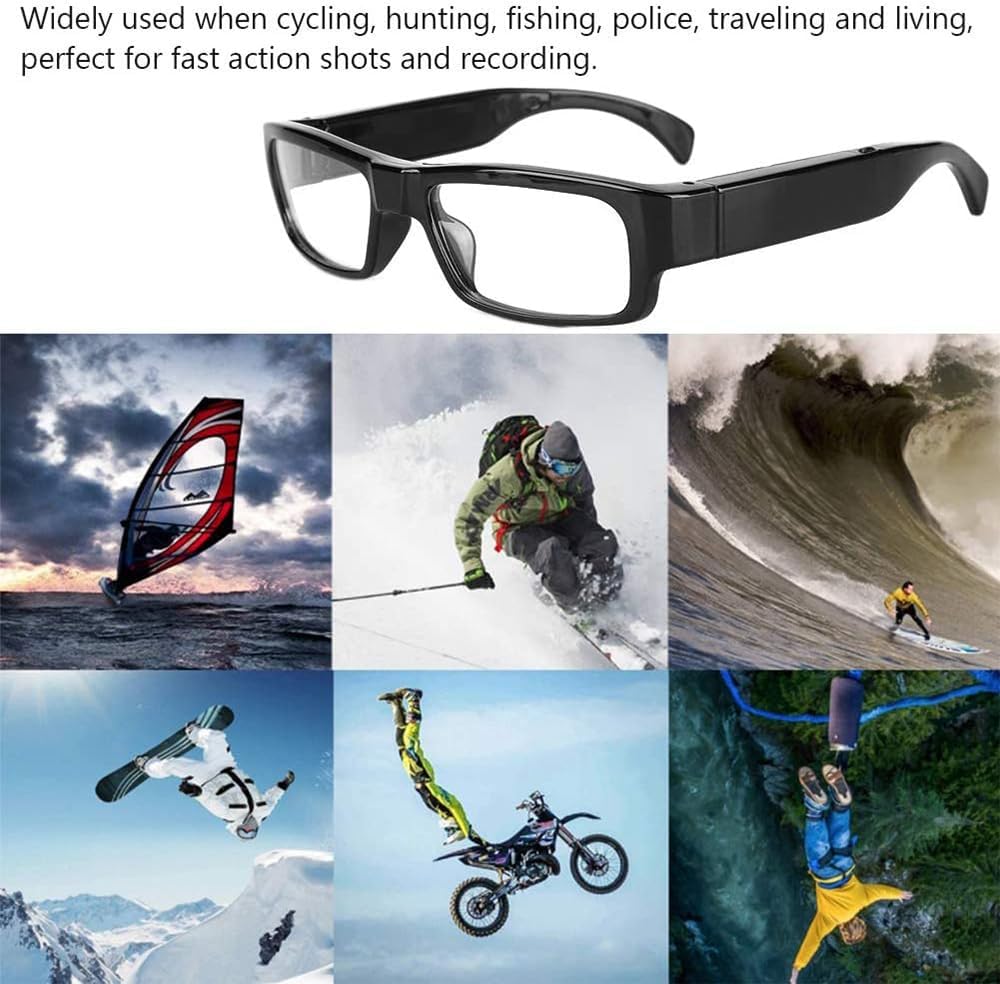 Limiete 1080P HD Camera Glasses with 128GB Card, Video Recording and Photo Taking, Discreet Smart Glasses with Camera and Audio, Hands-Free POV Wearable Recorder, No WiFi No App
