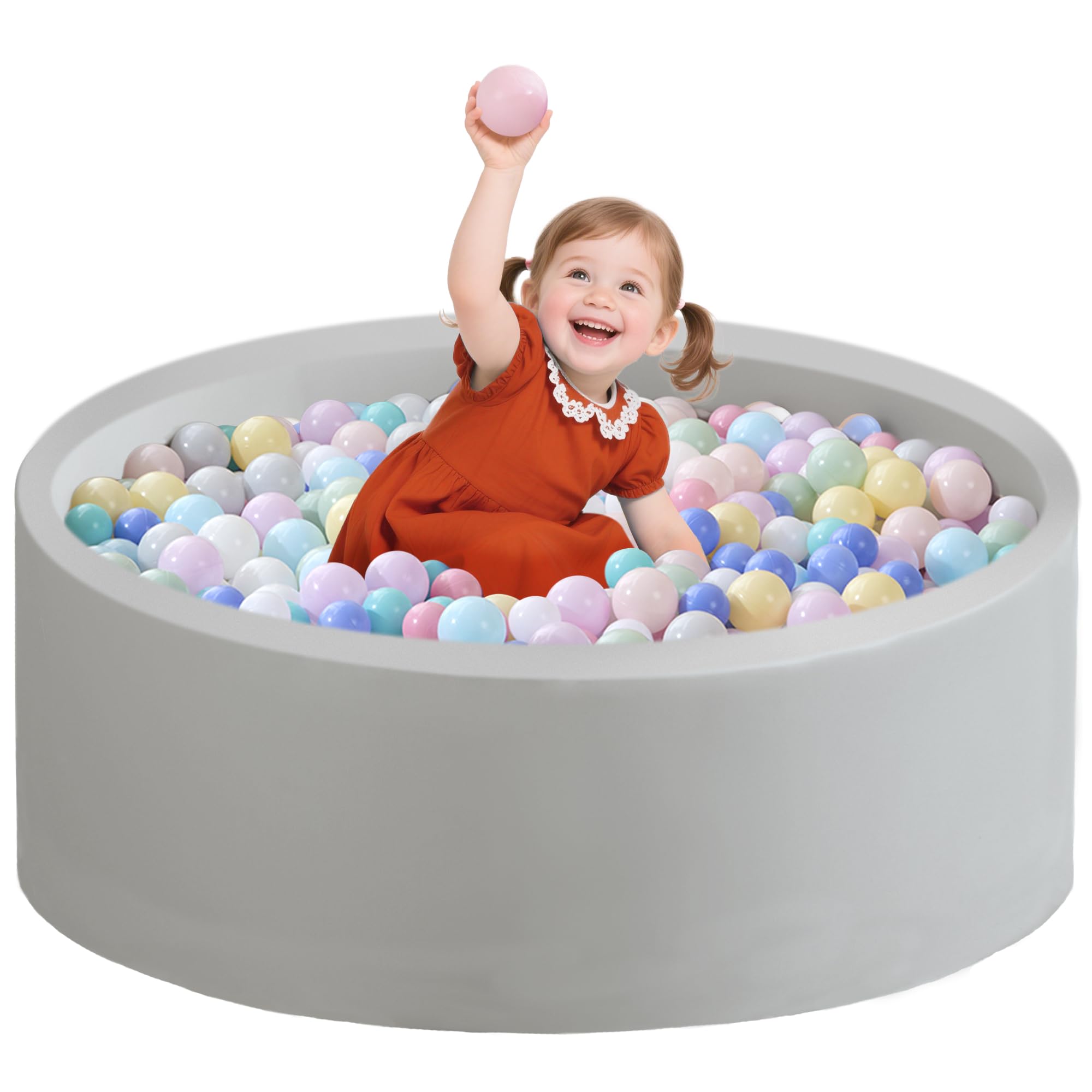 Zedachica Bällebad Baby (Grau, Ohne Bälle)