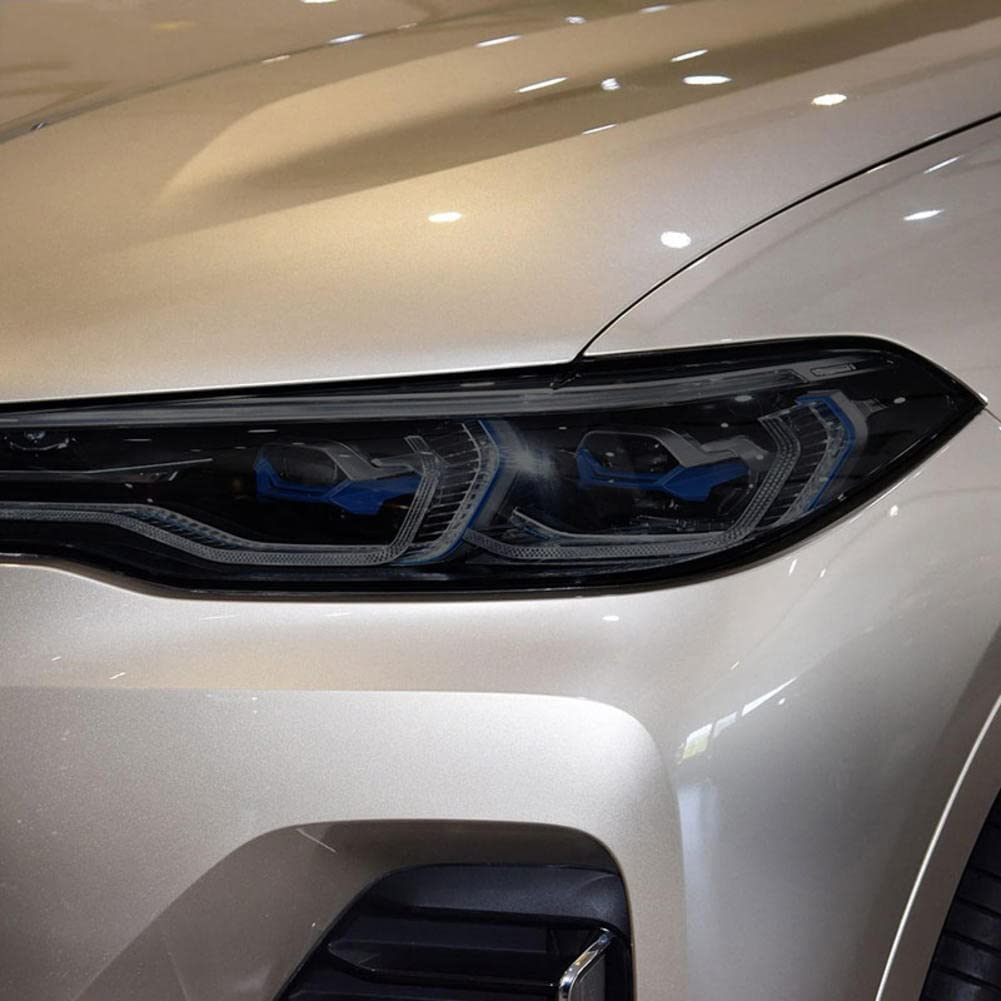 2 Pezzi Auto Faro Tinta Nero Pellicola Protettiva Vinile Protezione Adesivo TPU Trasparente, per BMW X7 G07 2019-presente Accessori