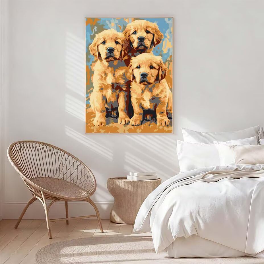 Paint by numbers adult perro pintar por numeros adultos cuadros decoracion salon modernos I-95 3